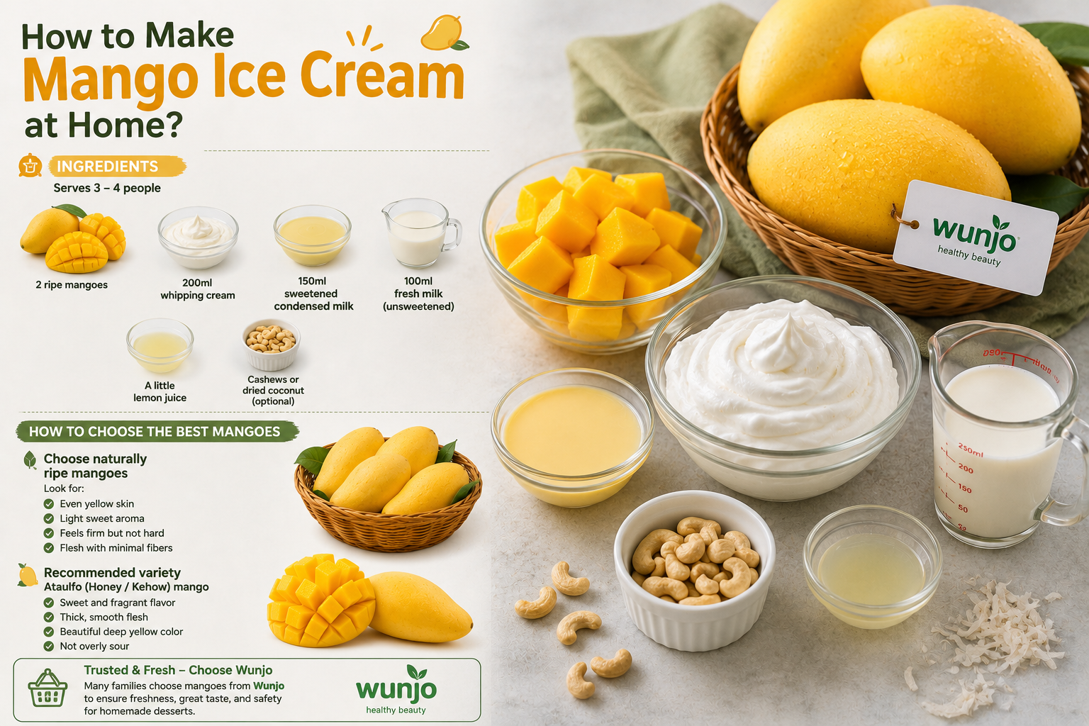 hơ to make mango ice cream ingredian
